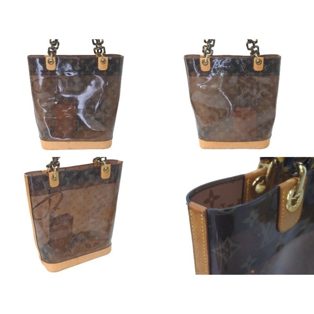 Louis Vuitton Vinyl Brown Bag Cover Ambre Monogram Clear Tote